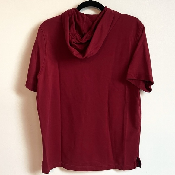 Under Armour Men’s Short Sleeve Hooded T Shirt Pullover Solid Red Medium Cotton - Picture 2 of 7